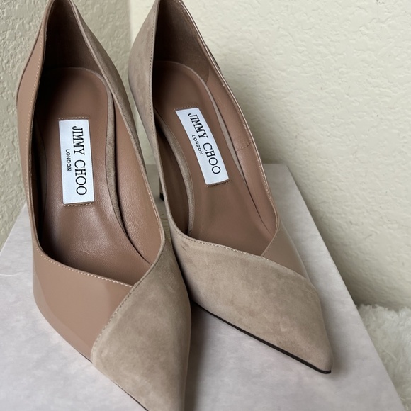 Jimmy Choo Nude Suede Pumps Women's Size: 7 | IT 37 - Picture 1 of 8